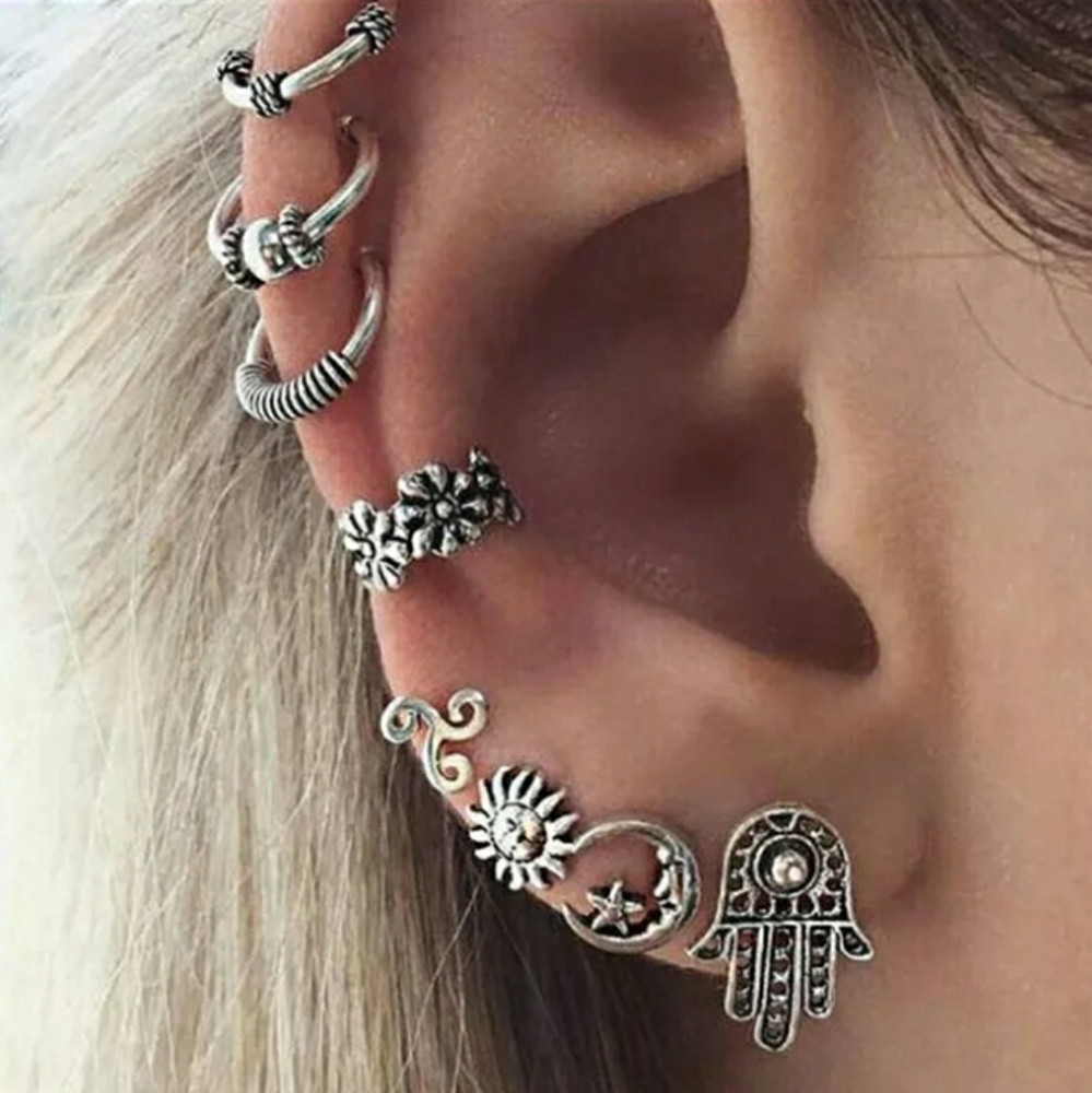 Boho Earrings & Ear Cuffs Set
